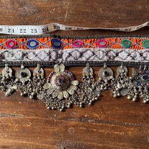 Bundle of  5 Belly Dance & Tribal Scarves + Authentic Kuchi Belt EUC